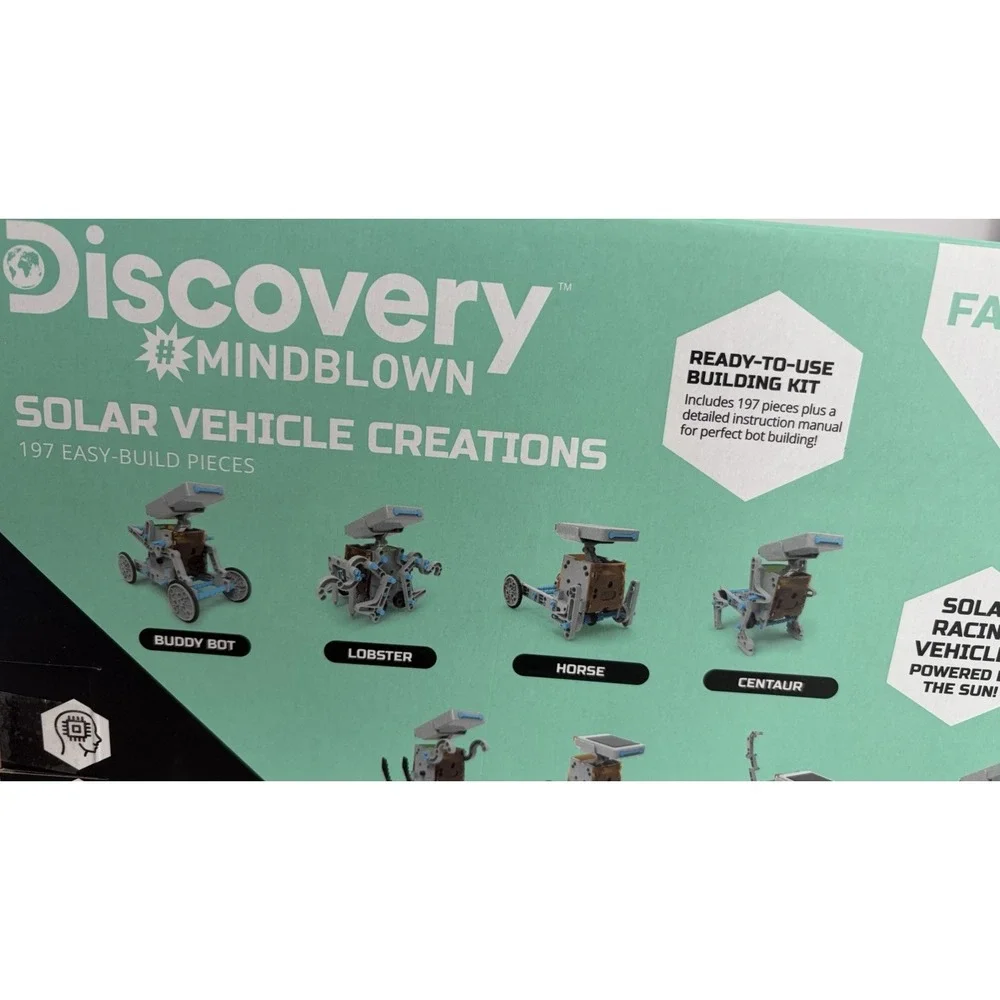 NEW Discovery Kids Mindblown STEM 12-in-1 Solar Vehicle Creation 197 Piece Kit